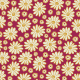 Tkanina 40806 | white flowers with yellow on bright raspberry red