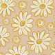 Tkanina 40807 | white flowers with yellow on beige