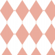 Tkanina 40810 | harlequin in peach fuzz pink on white