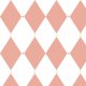 Fabric 40810 | harlequin in peach fuzz pink on white