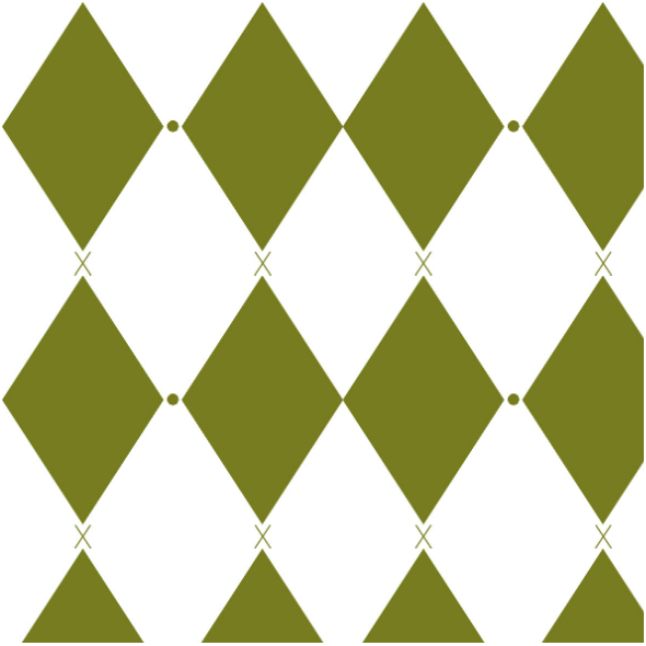 Fabric 40812 | harlequin in olive green on white