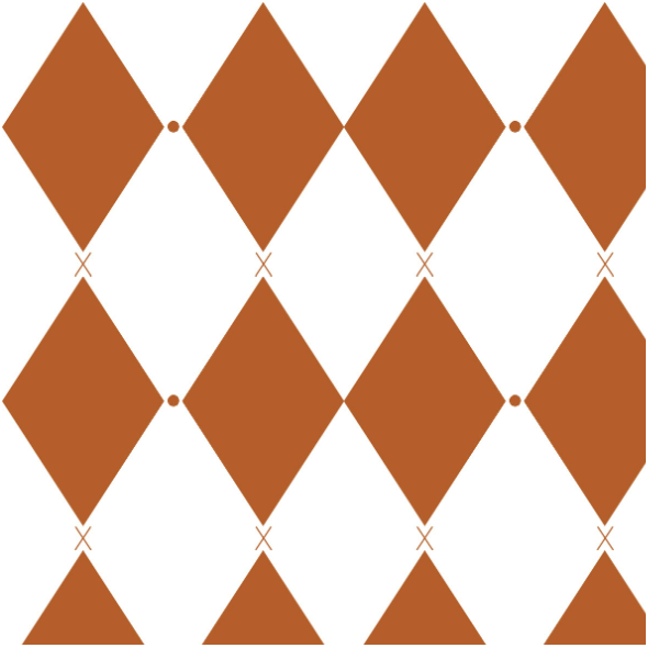 Tkanina 40813 | harlequin in brown on white