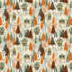 Fabric 40817 | christmas trees and houses on beige