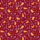 Fabric 40824 | christmas birds on bright red