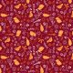 Tkanina 40824 | christmas birds on bright red