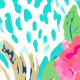 Tkanina 41465 | Pastel animal print with pink flowers large