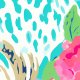 Fabric 41465 | Pastel animal print with pink flowers large