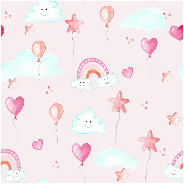 Tkanina 41668 | Balloons Pink 