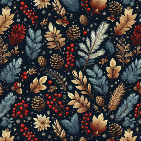 Fabric 41982 | swiateczne floral male