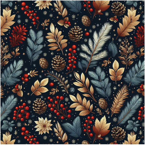 Fabric 41982 | swiateczne floral male