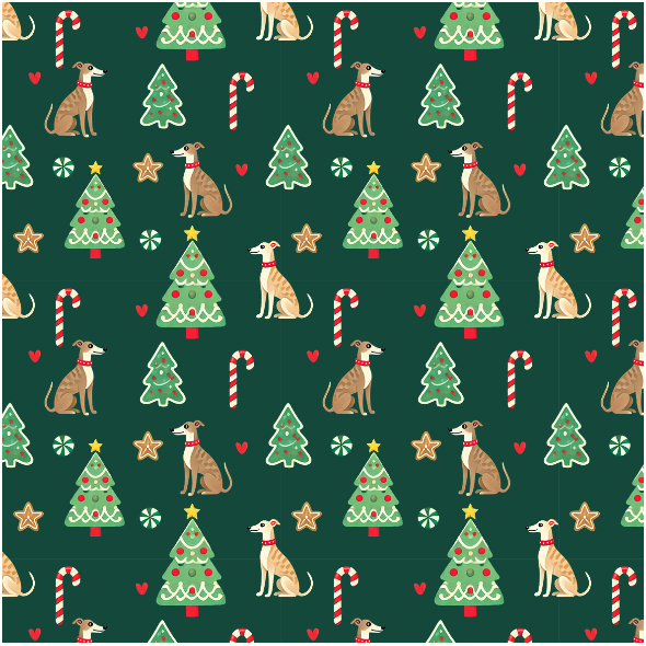 Tkanina 41986 | Merry Whippet Christmas 3 small