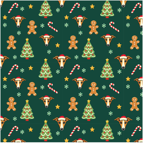 Tkanina 41987 | Merry Whippet Christmas 4 small