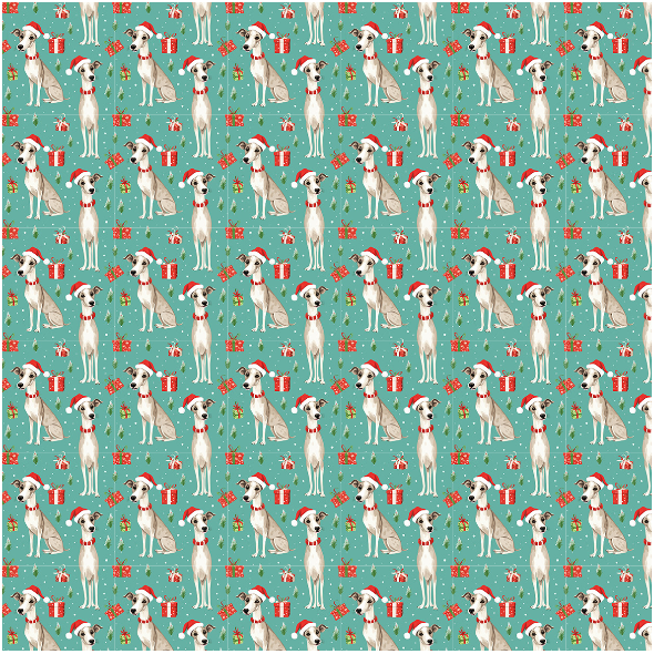 Tkanina 42016 | minty santa whippets  small