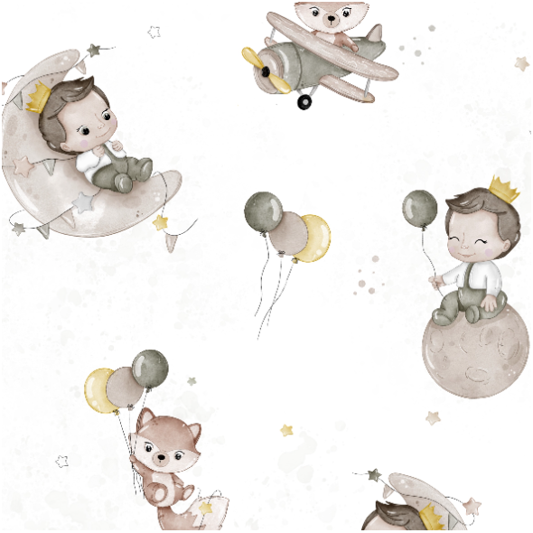 Tkanina 42409 | BABY LITTLE PRINCE - white