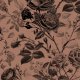Fabric 42601 | Czarne Róże na Brązowym Tle - Mocha Mousse 