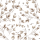 Fabric 42792 | Brown leaves white