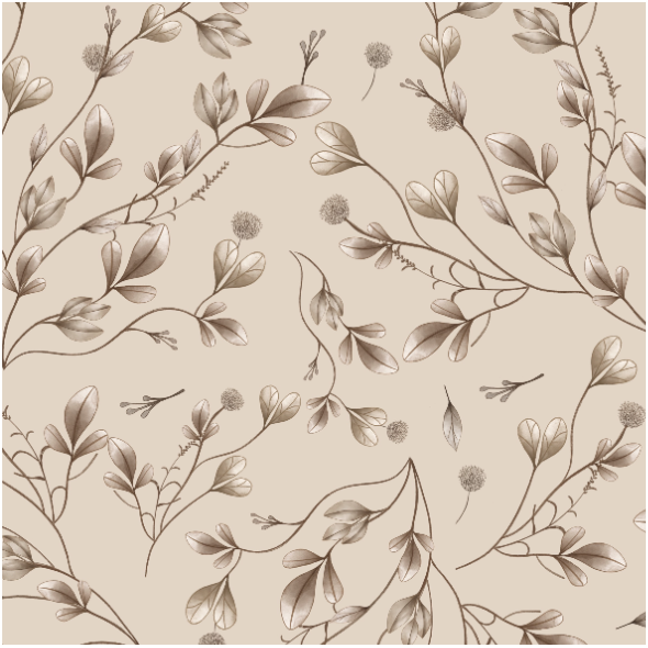 Tkanina 42793 | Brown leaves beige