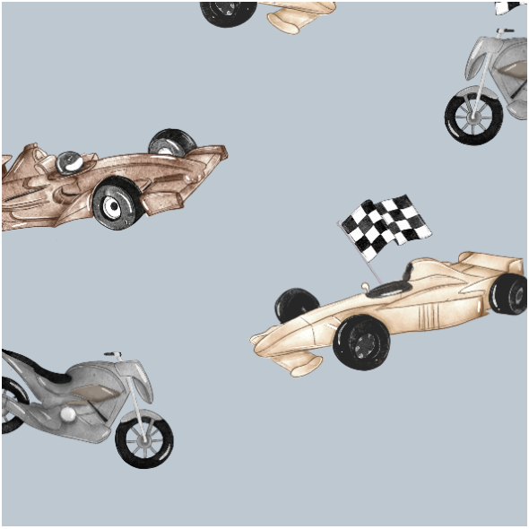 Fabric 42798 | Racing Cars BLUE