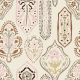 Tkanina 42866 | Orientalny Wzór BOHO - Kremowe Tło 