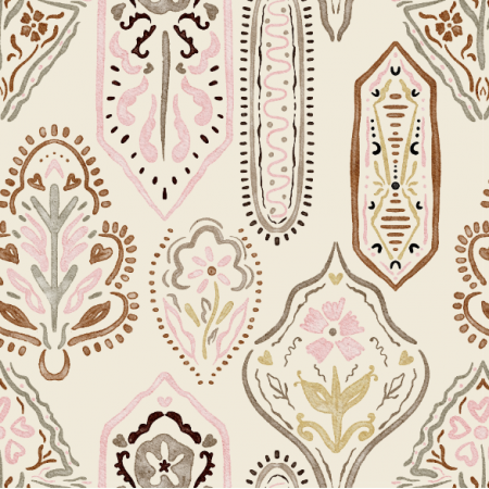 42866 | Orientalny Wzór BOHO - Kremowe Tło 