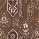 Tkanina 42867 | Orientalny Wzór BOHO - Brązowe Tło 