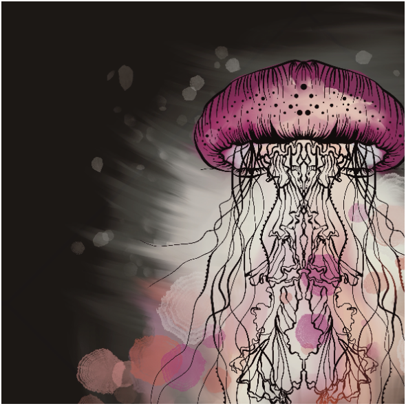 Tkanina 42963 | panel meduza