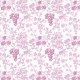 Fabric 42983 | Wzór Botaniczny Winorośl - Fiołkowy na Białym Tle  