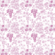 Fabric 42983 | Wzór Botaniczny Winorośl - Fiołkowy na Białym Tle  