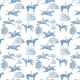 Fabric 42985 | ZAWODY KONNE - NIEBIESKI WZÓR TOILE NA BIAŁYM TLE 