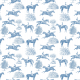 Fabric 42985 | ZAWODY KONNE - NIEBIESKI WZÓR TOILE NA BIAŁYM TLE 