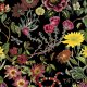 Fabric 42988 | Tajemniczy Ogród - Ciemny wzór Botaniczny Na Czarnym Tle 