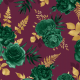 Fabric 43172 | Szmaragdowe Róże Na Purpurze