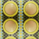 Fabric 43209 | Kwiat cytrynowy na geometrycznym tle1