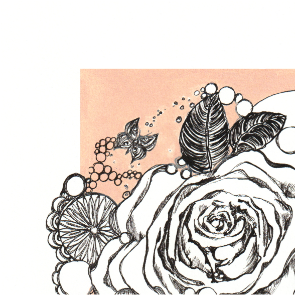 Tkanina 43218 | Róża na pastelowym tle3