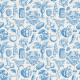 Fabric 43243 | Warzywa na Patelnię - Niebieskie na Szarym