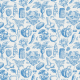 Fabric 43243 | Warzywa na Patelnię - Niebieskie na Szarym