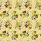 Fabric 43247 | Bukiet Letnich Kwiatów z Nasturcjami - Żółte Tło 