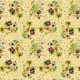 Fabric 43247 | Bukiet Letnich Kwiatów z Nasturcjami - Żółte Tło 