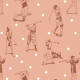 Tkanina 43282 | Gra w golfa i Białe kropki na Różowym Tle 