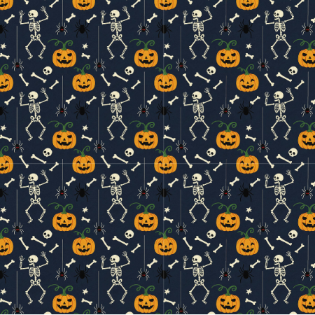 Fabric 43524 | Happy Halloween with dancing skeletons FK 001