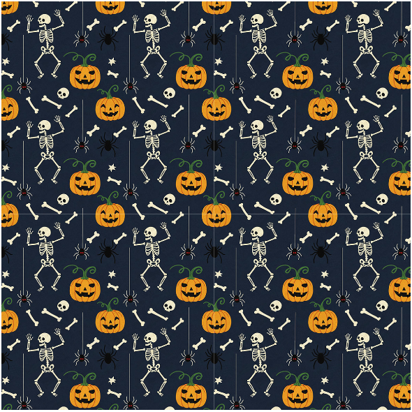 Tkanina 43524 | Happy Halloween with dancing skeletons FK 001