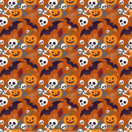 Tkanina 43526 | Happy Halloween with bats FK 002