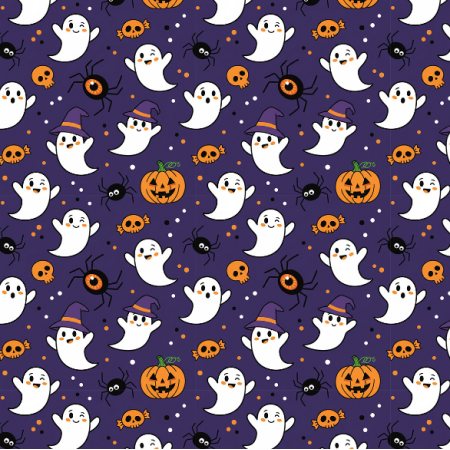 Tkanina 43528 | HappyHalloween with ghosts FK002
