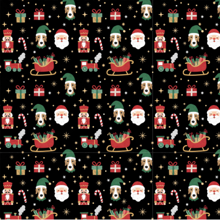 Tkanina 43609 | Merry Whippet Christmas FK 004