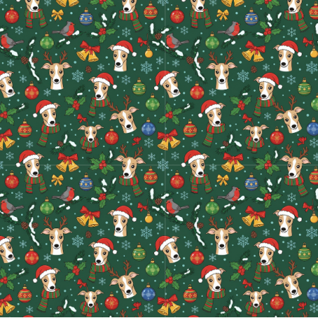 Tkanina 43621 | Merry Whippet Christmas FK 0012