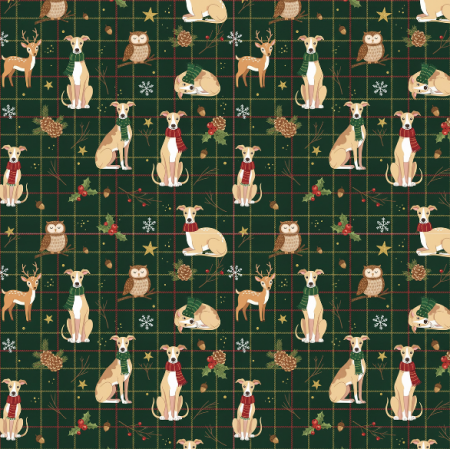 43625 | Merry Whippet Christmas FK 0011 plaid