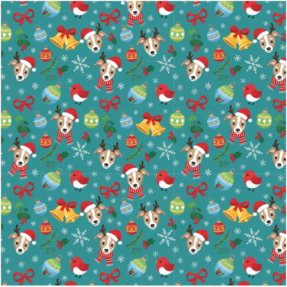 Tkanina 43626 | Merry Whippet Christmas FK 0012