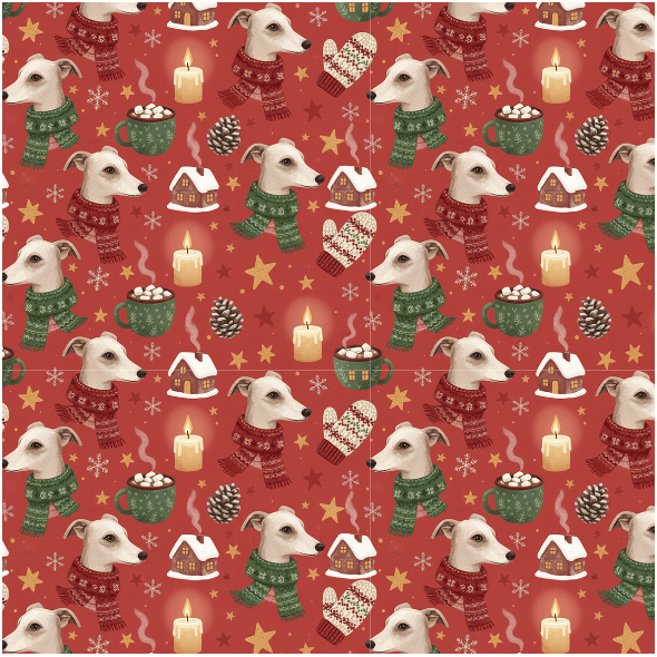 Tkanina 43639 | Merry Whippet Christmas FK 023