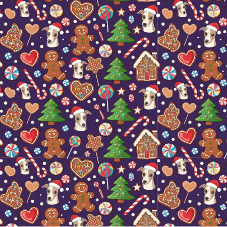 Tkanina 43640 | Merry Whippet Christmas FK 024