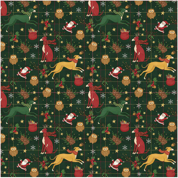 Fabric 43641 | Merry Whippet Christmas FK 028